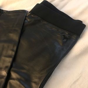 PINK Leather Leggings Size Medium